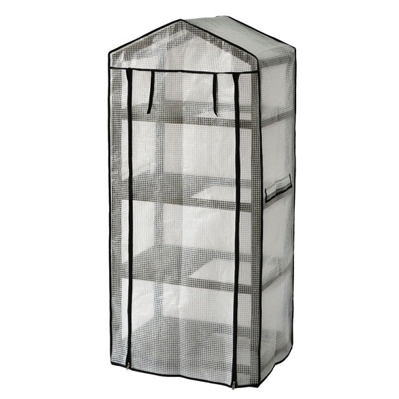 Image of the closed Nursery Greenhouse – 4 Tier Wide FSC 100% certified, showcasing its multi-tier design and sustainable construction ideal for nurturing young plants.
