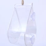 Dewdrop Window Bird Feeder - The Irish Gardener Store Transparent dewdrop-shaped window bird feeder, made of clear acrylic, featuring two suction cups for secure window attachment, lightweight and modern design, rope accent for optional hanging, empty open tray design, minimalistic bird feeder style