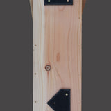 Red Squirrel Nest Box - The Irish Gardener Store Red Squirrel Nest Box, back view, wooden construction with natural finish, black mounting brackets, sturdy and durable design, weather-resistant, suitable for outdoor installation, eco-friendly wildlife shelter, ideal for supporting red squirrel conservation