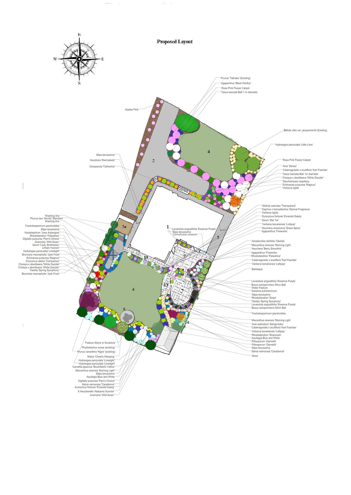Example of a bespoke planting plan and finished garden design by Peter Dowdall, The Irish Gardener.