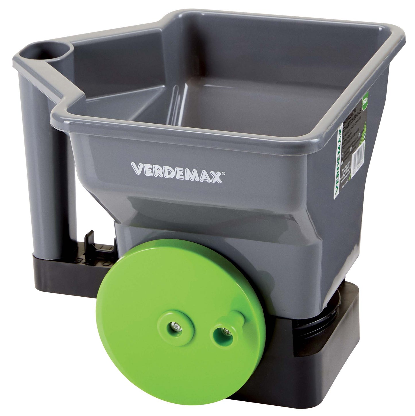 An image showcasing the Verdemax Manual Fertiliser Spreader and Sower, a versatile gardening tool designed for precise and efficient application of fertilizers in the garden. The spreader features a durable construction and ergonomic design for ease of use and optimal distribution of fertilizers across your garden beds