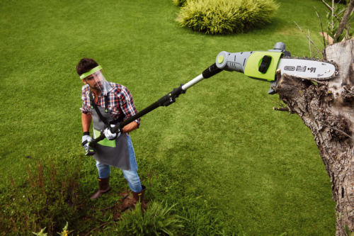 Battery Telescopic Hedge Cutter and Chainsaw PTT20