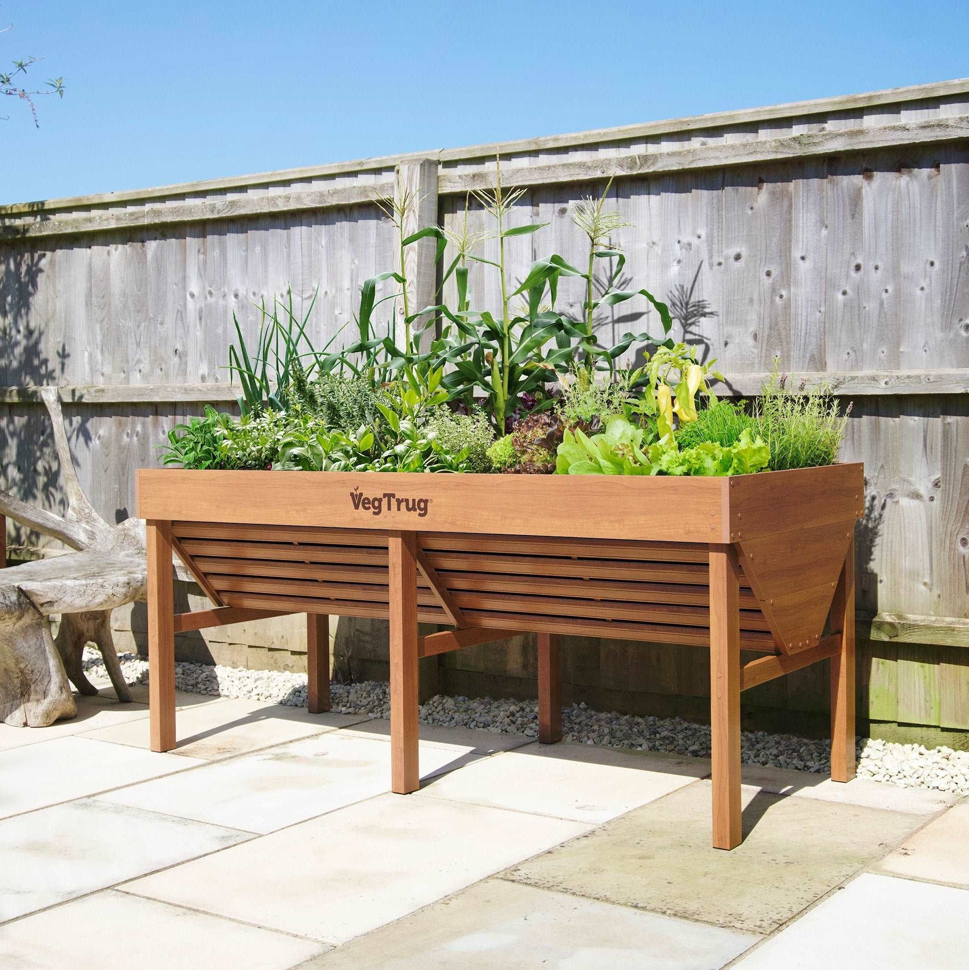 Aluminium VegTrug 1.8m - Teak Wood Effect - The Irish Gardener Store