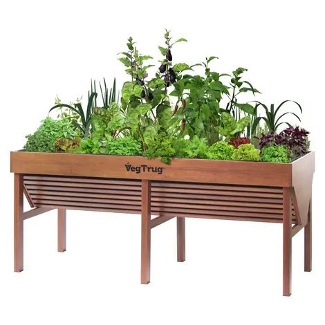 Aluminium VegTrug 1.8m - Teak Wood Effect - The Irish Gardener Store