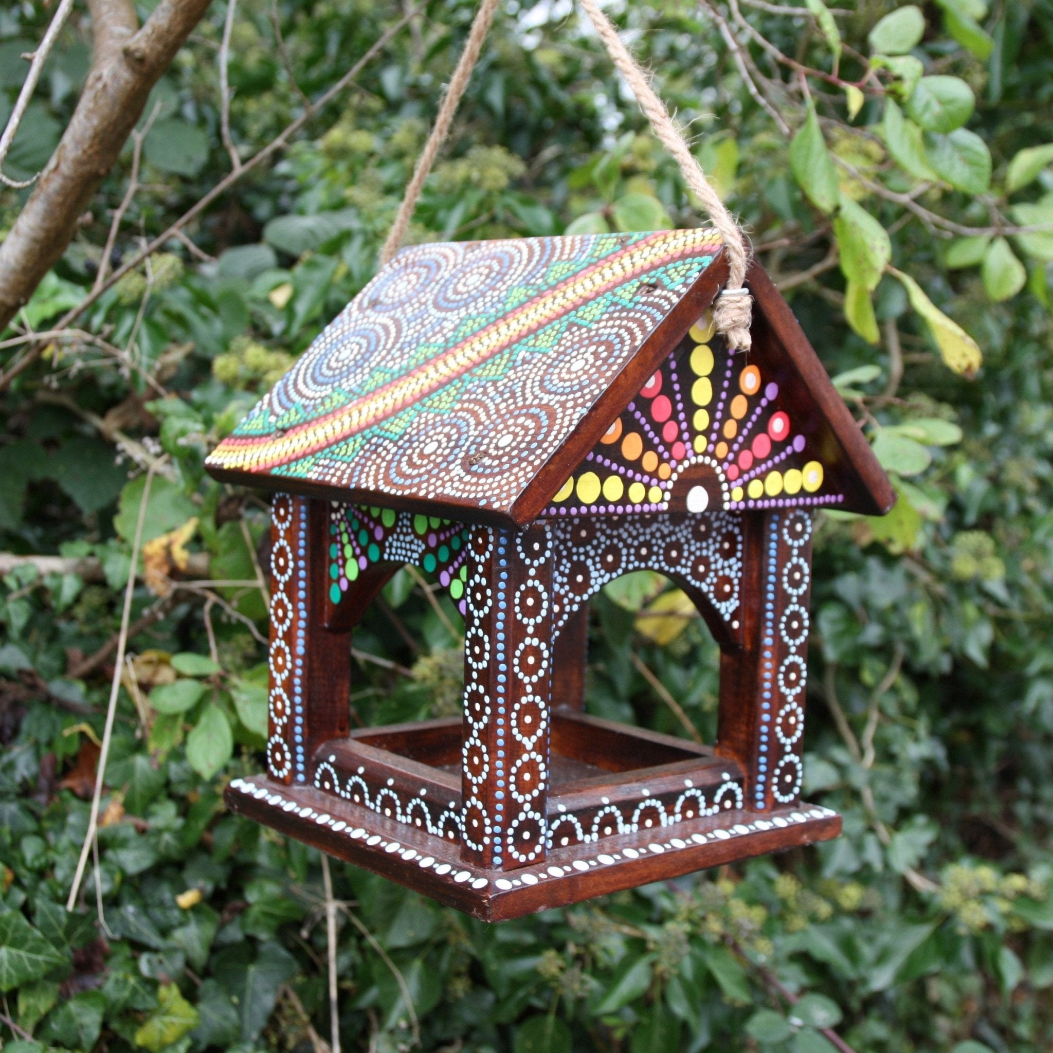 Artisan Hanging Bird Table - Bali Island Range - The Irish Gardener Store