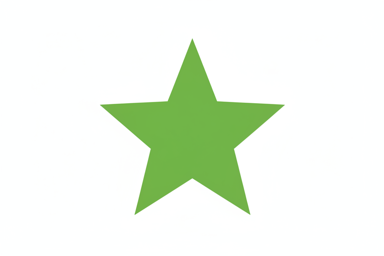 green in colour star icon