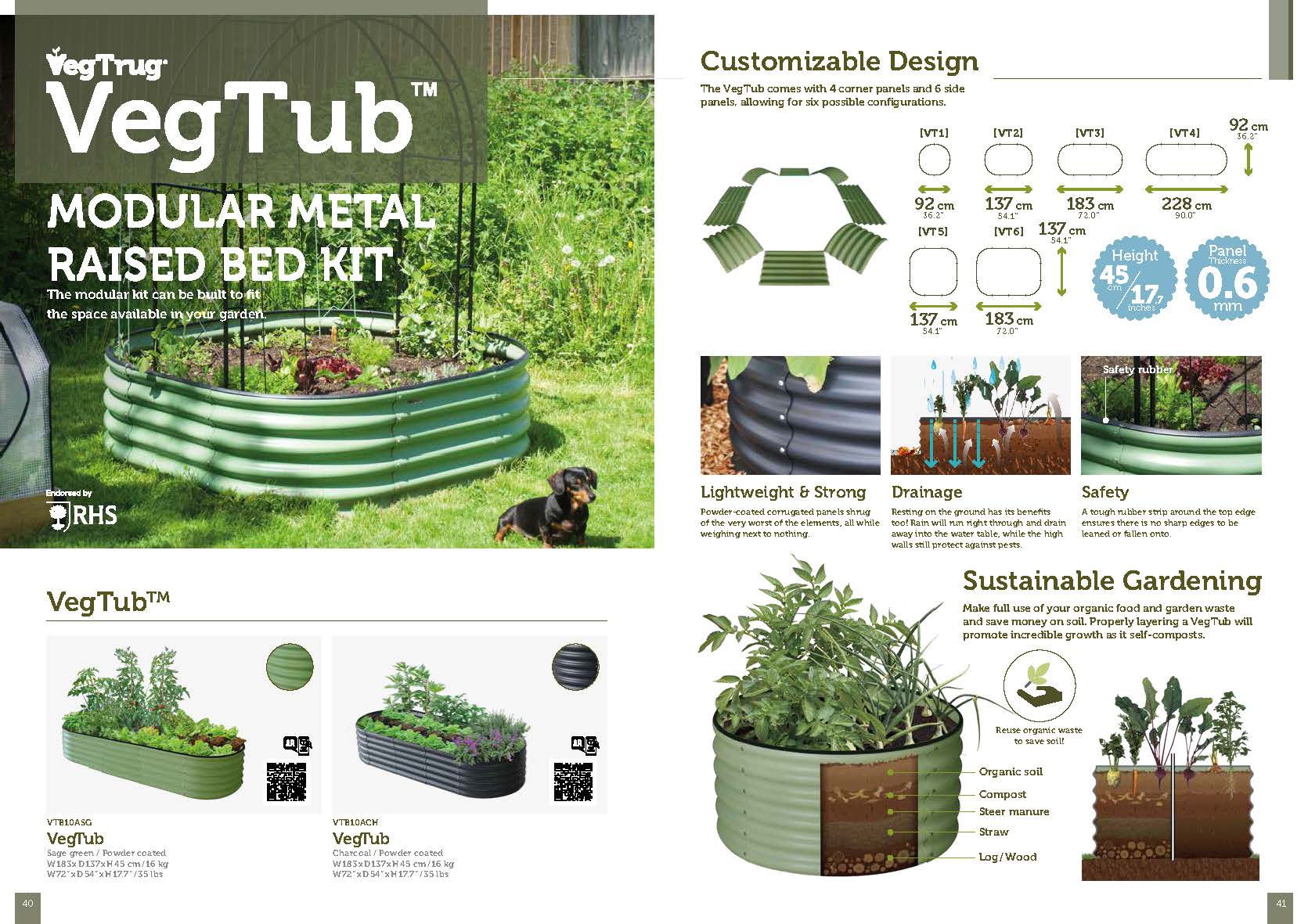 VegTub Modular Metal Raised Bed Kit - Sage Green - The Irish Gardener Store