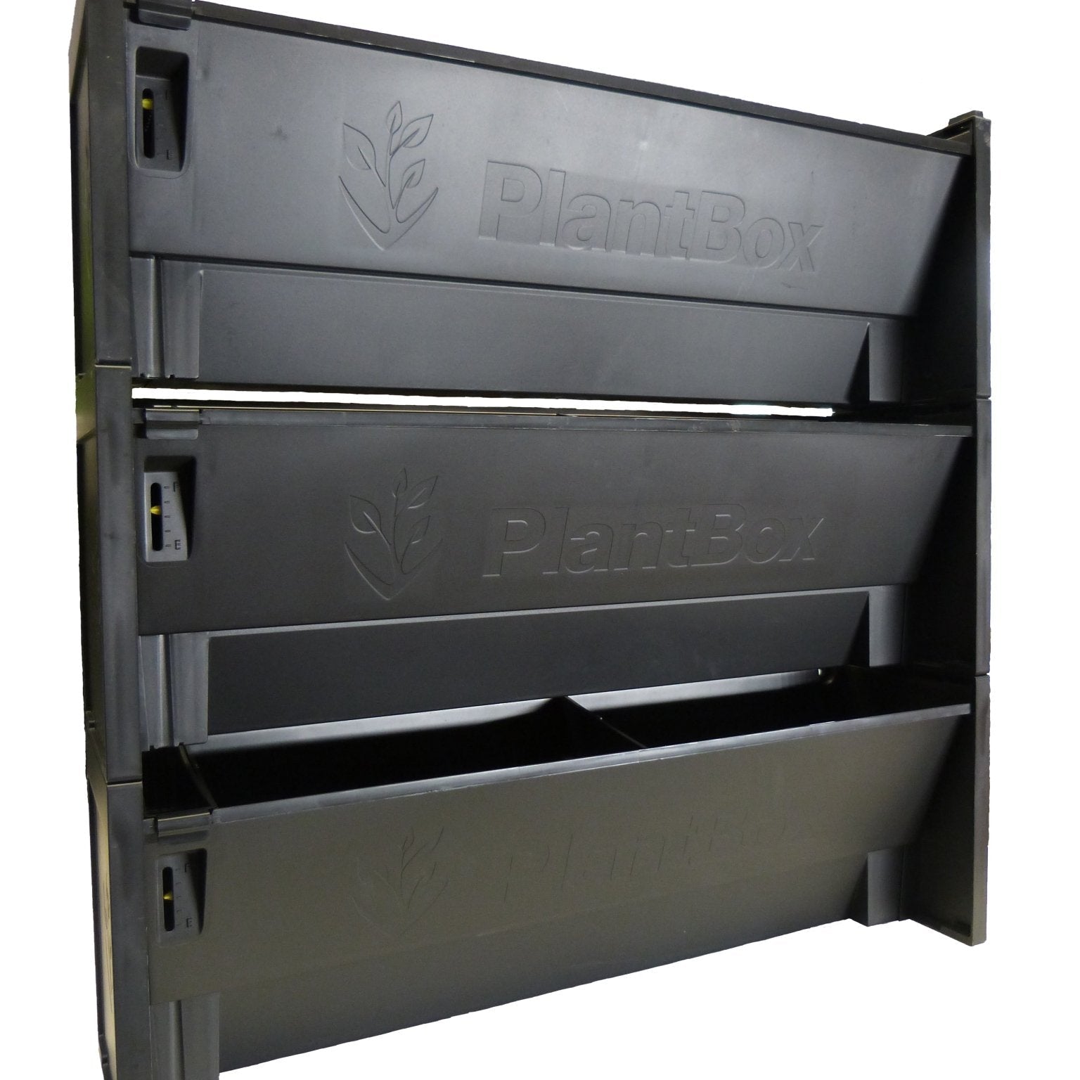 PlantBox Living Wall System showing an empty modular, stackable unit made from durable recycled materials, ideal for creating vertical gardens indoors or outdoors, Plant Box Living Wall System - The Irish Gardener Store
