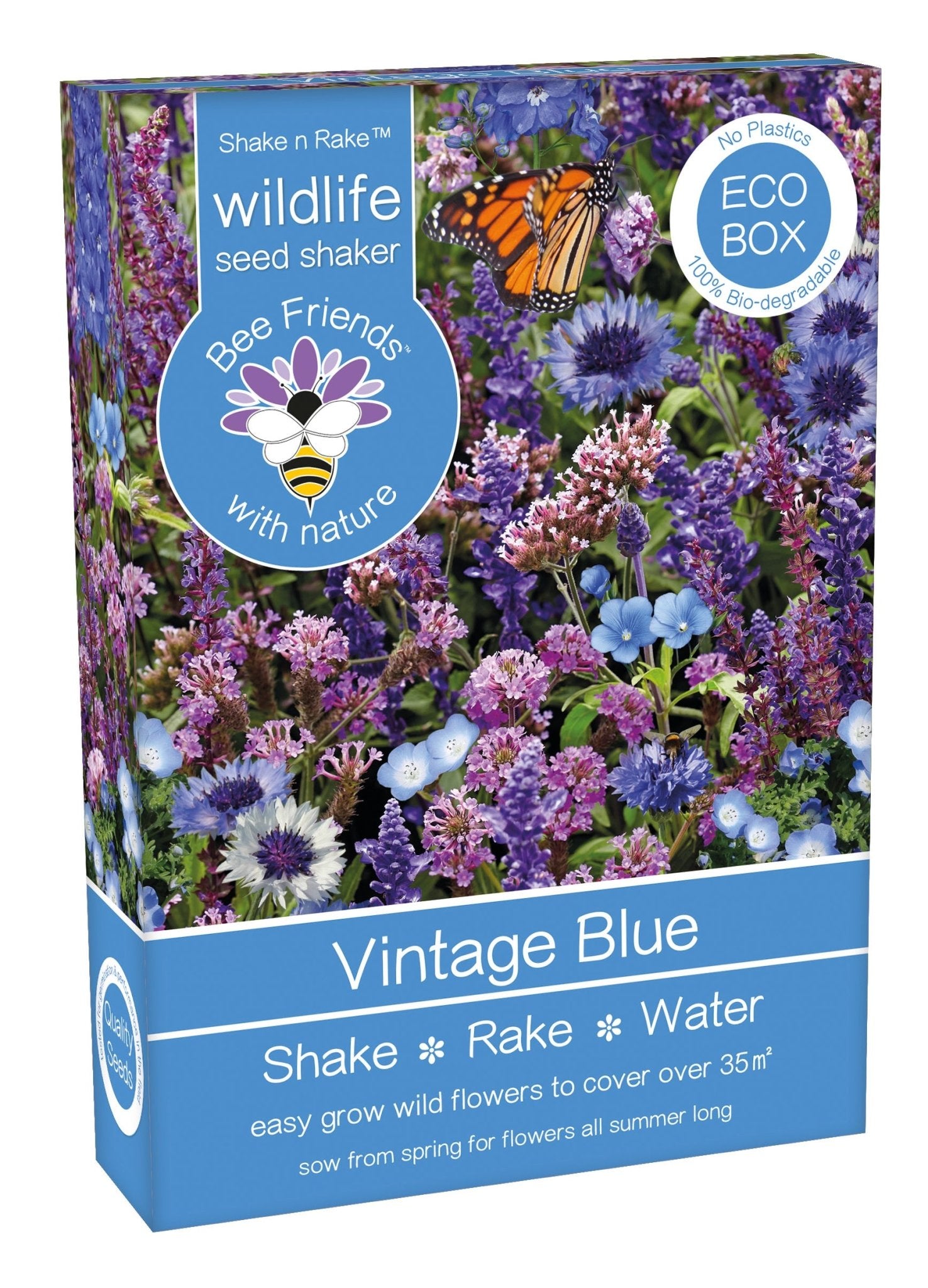 Vintage Blue Seed Mixture Shaker Box - The Irish Gardener Store